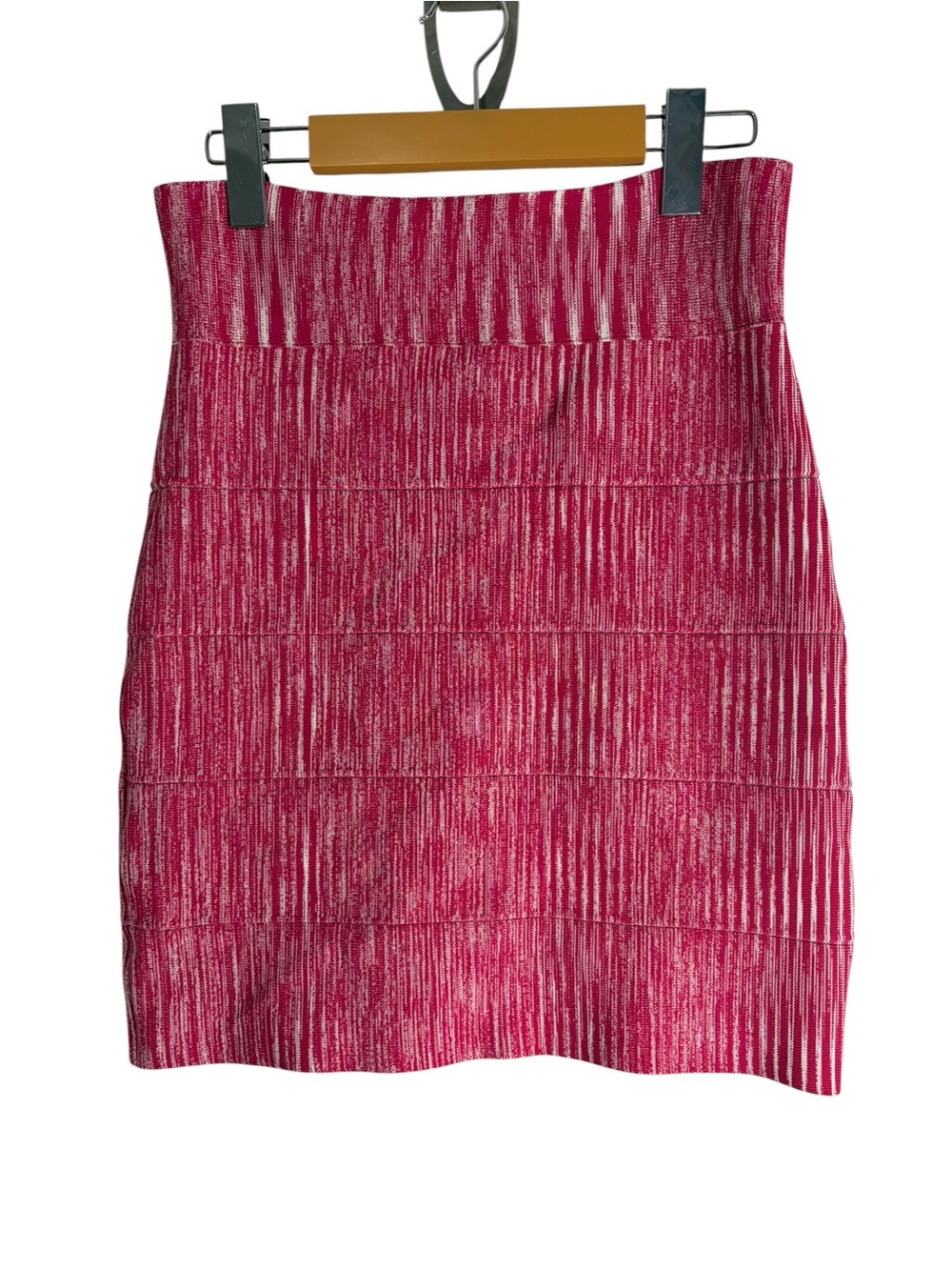 BCBGMAXAZRIA Pink Marled Knit Bandage Mini Skirt Size M